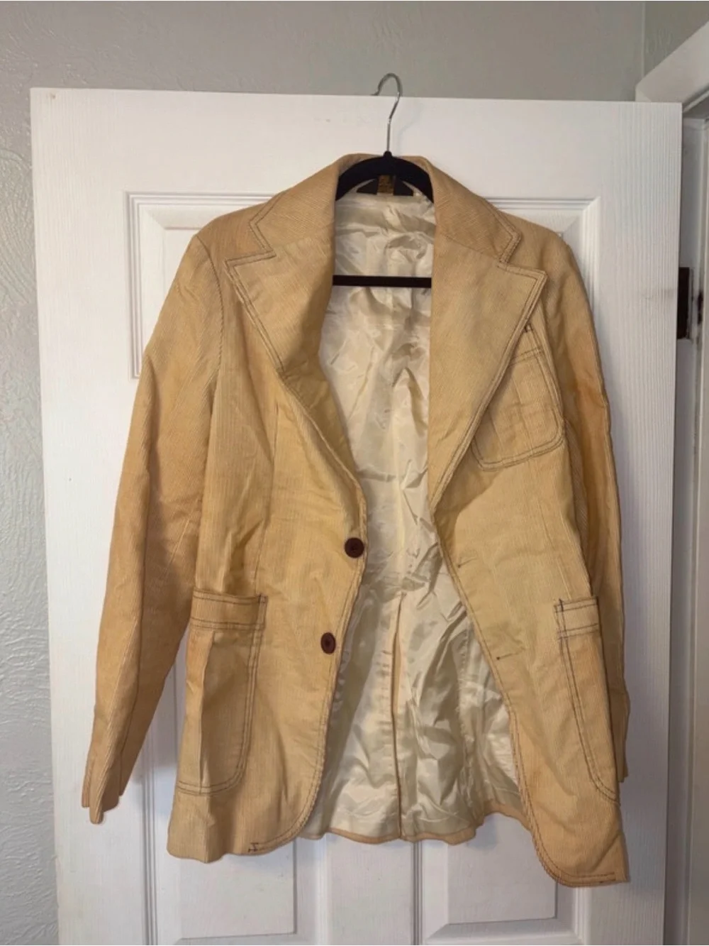 Men's vintage Beige Corduroy Blazer Jacket